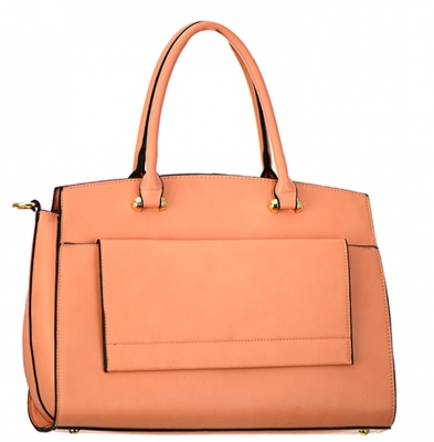 Faux Leather  Shoulder Hand Bag MY6194 37825 Peach